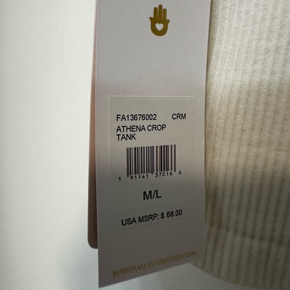 Spiritual Gangster Athena seamless ribbed cropped tank/bra NWT. Size M/L - Picture 6 of 9